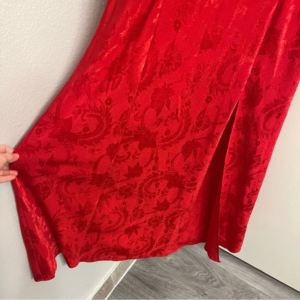 Victoria’s Secret Vintage Gold Label Red Satin Mesh Dress Size Medium - Picture 4 of 9